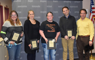 From left: Emily Jinnah, Elizabeth Tiegs, Tawnya Clark, Michael Hornback and Bill Niemeyer