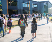 First day of school King Elementary students walking
